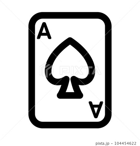 トランプ、エース、スペードを表すラインスタイルのアイコン 104454622