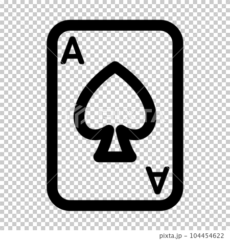 Line style icons representing playing cards, ace and spades Line style icons representing playing cards, ace and spades 104454622