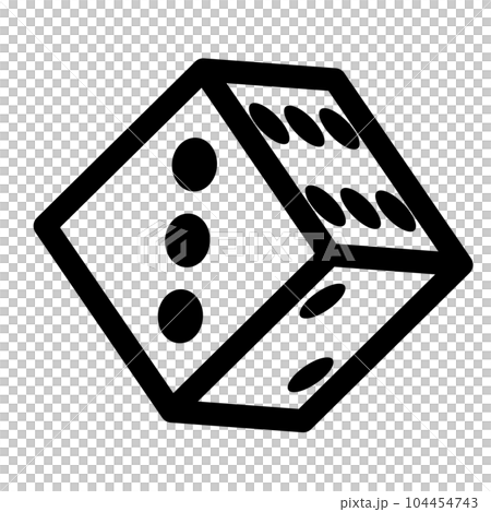 line style icon representing dice 104454743