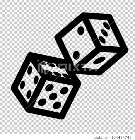 Dice, line style icon representing two pieces Dice, line style icon representing two pieces 104454745