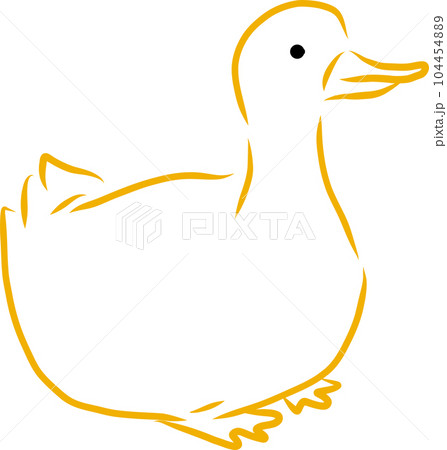 duck brush line drawing 104454889