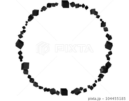 立方体丸フレーム（黒） 104455185