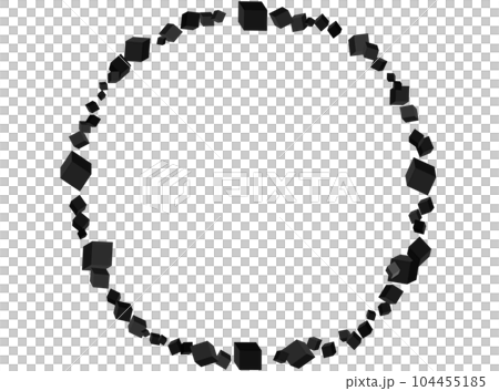 立方体丸フレーム（黒） 104455185