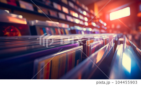 懐かしいレコード店のイメージ「AI生成画像」 104455903