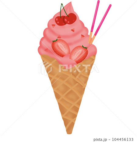 strawberry ice cream cone strawberry ice cream cone 104456133