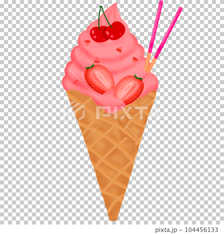 strawberry ice cream cone strawberry ice cream cone 104456133