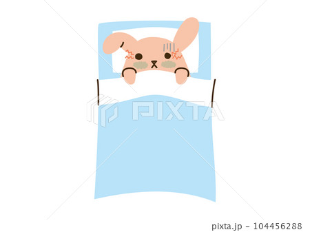 眠れないうさぎ、全身、水色 眠れないうさぎ、全身、水色 104456288