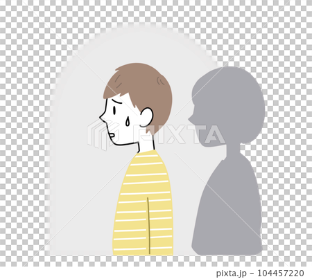 後ろの人が近くて落ち着かない男性 104457220