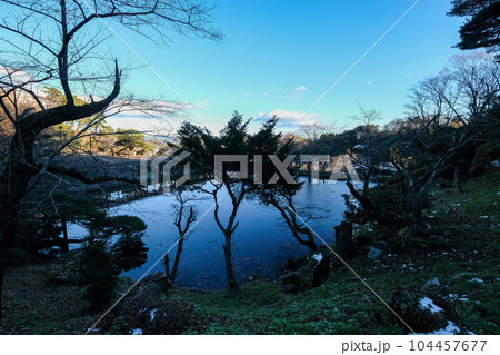 福島県 二本松市 冬 二本松城・霞ヶ城 霞ヶ池 福島県 二本松市 冬 二本松城・霞ヶ城 霞ヶ池 104457677