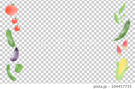 Watercolor style vegetable frame 104457735