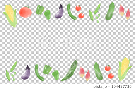 Watercolor style vegetable frame 104457736