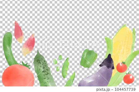 水彩風格蔬菜框架 104457739