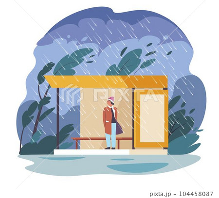 Weather conditions, raining and downpour vector 104458087