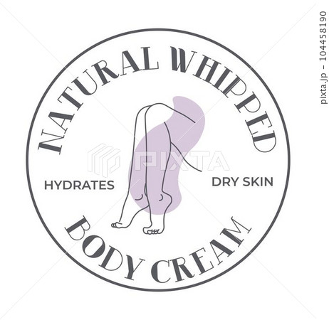 Natural whipped body cream, care for skin label 104458190