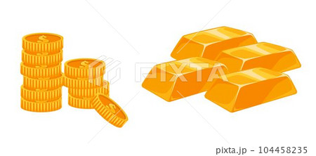 Gold money and wealth, richness financial assets 104458235