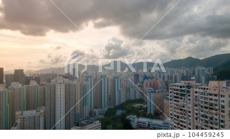 June 21 2023, the old residential blocks at Kwun tong, hk June 21 2023, the old residential blocks at Kwun tong, hk 104459245