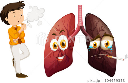 Human lungs with face expression 104459358