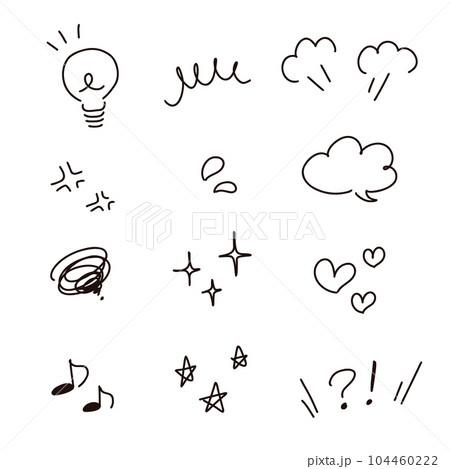 手描きの感情のあしらいイラスト アイコンセット 手描きの感情のあしらいイラスト アイコンセット 104460222