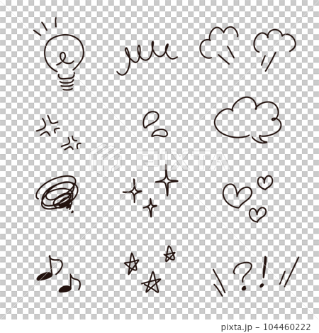 手描きの感情のあしらいイラスト アイコンセット 手描きの感情のあしらいイラスト アイコンセット 104460222