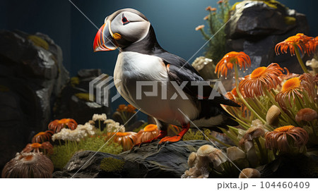 Puffin bird in the natural Puffin bird in the natural 104460409