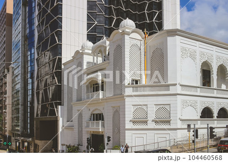 June 26 2023, Gurudwara Sahib is a prominent Sikh temple located in the Wan Chai June 26 2023, Gurudwara Sahib is a prominent Sikh temple located in the Wan Chai 104460568