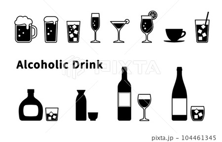 アルコールドリンクのアイコンセット 104461345