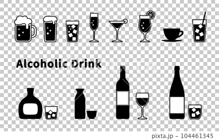 アルコールドリンクのアイコンセット 104461345