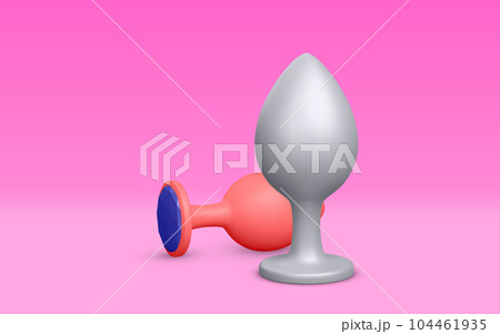 3d realistic butt plug isolated on light... - Stock Illustration  [104461935]