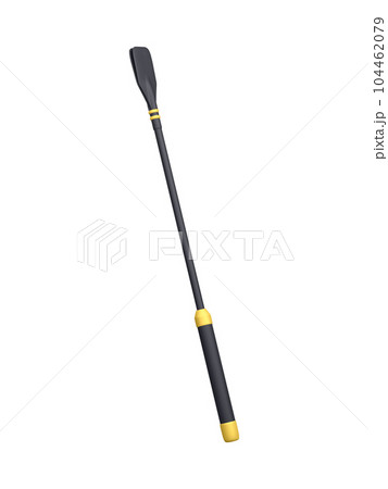 3d realistic jockey whip icon isolated on white background. Rider's knout for controlling horse. Vector illustration 104462079