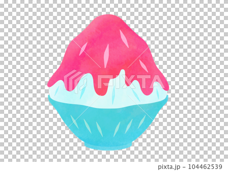 Illustration material shaved ice watercolor illustration Illustration material shaved ice watercolor illustration 104462539