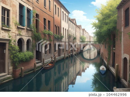 水路　AI生成画像 104462996