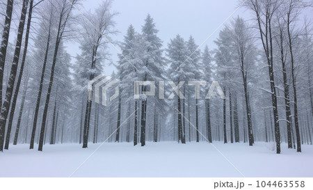 雪　森　AI生成画像 104463558