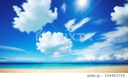 晴れ　砂浜　AI生成画像 104463559