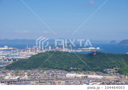 香川県 青ノ山から宇多津町・番の州町・玉野市方面を望む 香川県 青ノ山から宇多津町・番の州町・玉野市方面を望む 104464003