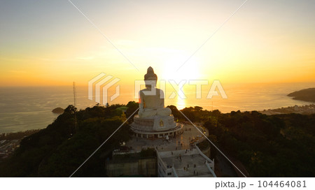 Big Buddha at sunset view from a drone. Phuket Big Buddha at sunset view from a drone. Phuket 104464081