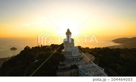 Big Buddha at sunset view from a drone. Phuket Big Buddha at sunset view from a drone. Phuket 104464083