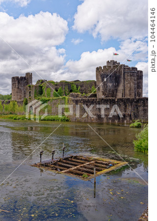 Caerphilly Castle - second largest castle in United Kingdom - Caerphilly - Wales 104464146
