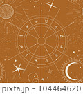 horoscope sign star map seamless pattern, celestial lunar calendar, astrology constellation , moon 104464620