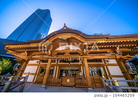 日本の東京都市景観 麻布台ヒルズや八幡神社などを望む 日本の東京都市景観 麻布台ヒルズや八幡神社などを望む 104465209