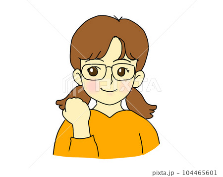 やる気が出てがんばるメガネをかけた女の子 やる気が出てがんばるメガネをかけた女の子 104465601