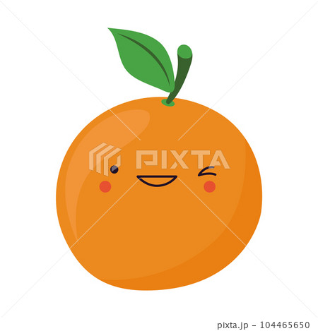 Cute orange in kawaii style. 104465650