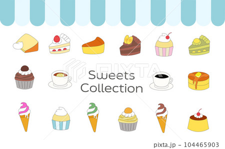 スイーツのイラストセット スイーツのイラストセット 104465903
