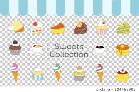 スイーツのイラストセット スイーツのイラストセット 104465903