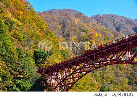 秋 黒部峡谷鉄道 新山彦橋 秋 黒部峡谷鉄道 新山彦橋 104466135