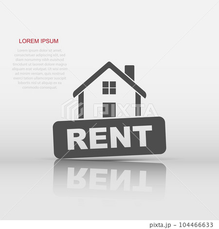 Rent house icon in flat style. Home illustration pictogram. Rental sign business concept. Rent house icon in flat style. Home illustration pictogram. Rental sign business concept. 104466633