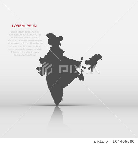 India map icon in flat style. India illustration pictogram. Country geography sign business concept. 104466680