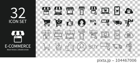 Icon set related to e-commerce 104467006