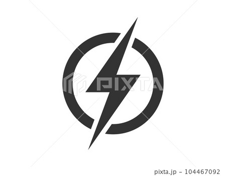 Lightning power icon in flat style. Energy symbol vector illustration on isolated background. Start sign business concept. 104467092