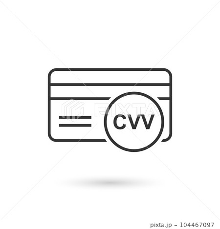 Credit card icon in flat style. CVV verification code vector illustration on isolated background. Payment sign business concept. 104467097
