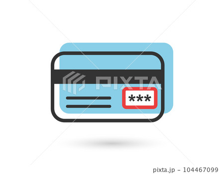 Credit card icon in flat style. CVV verification code vector illustration on isolated background. Payment sign business concept. 104467099